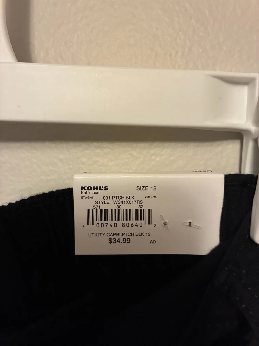 Sonoma Black Utility Capri Pants – Size 12 – NWT